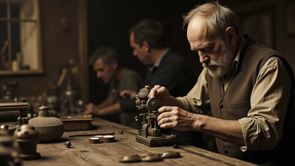 19th-century stamp perforating workshop