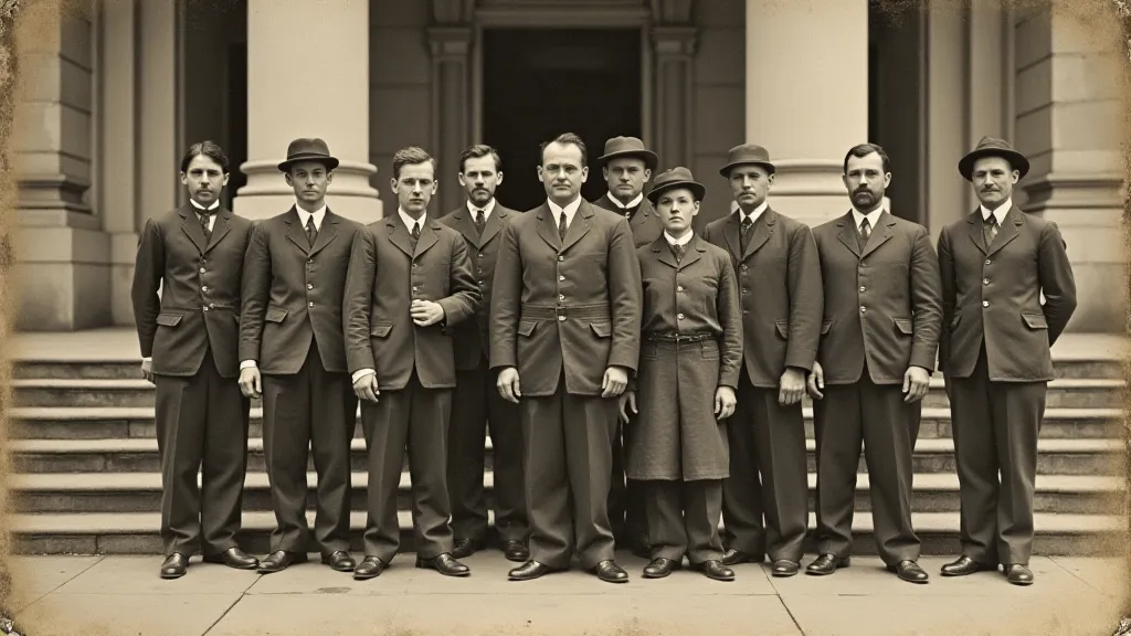 Group photo of Victorian postal workers.