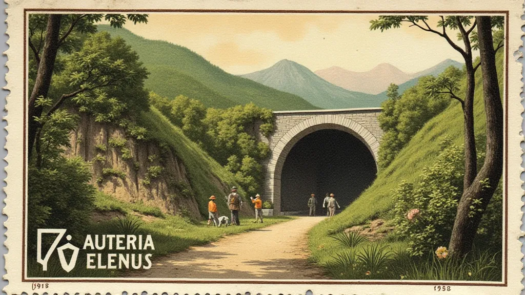 Vintage Austrian stamp depicting an iron mine