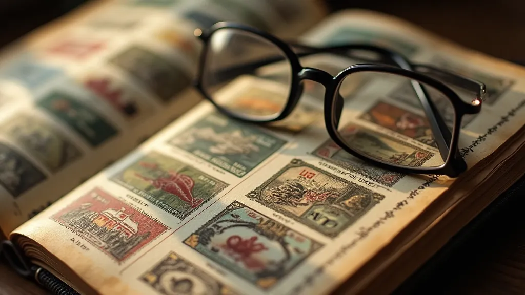 Collection of vintage stamps in an album