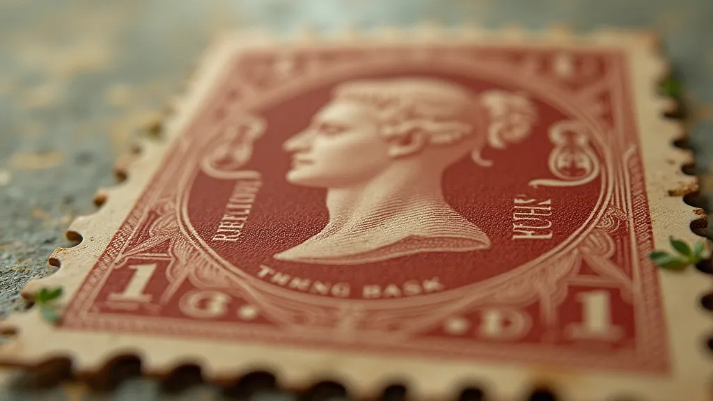 Detail of a vintage postage stamp